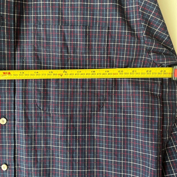 Haggar Forever New long sleeve button up plaid shirt men’s size medium - Picture 8 of 9